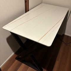 デスク テーブル セラミック天板 白