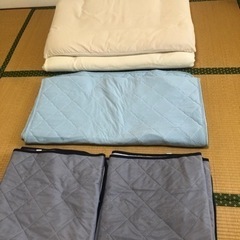 シングル敷布団、敷パッド3枚