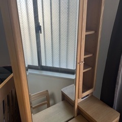 受渡決定元値6万　ニトリ　姿見ドレッサー　鏡台　椅子付　美品　の画像