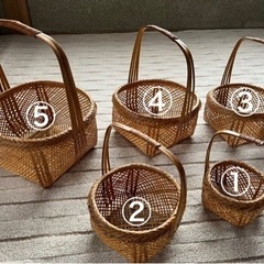 【取引終了】竹カゴ(手作り未使用品)5個セット他