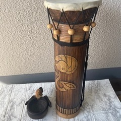 アジアン雑貨　太鼓　打楽器　おまけ付き