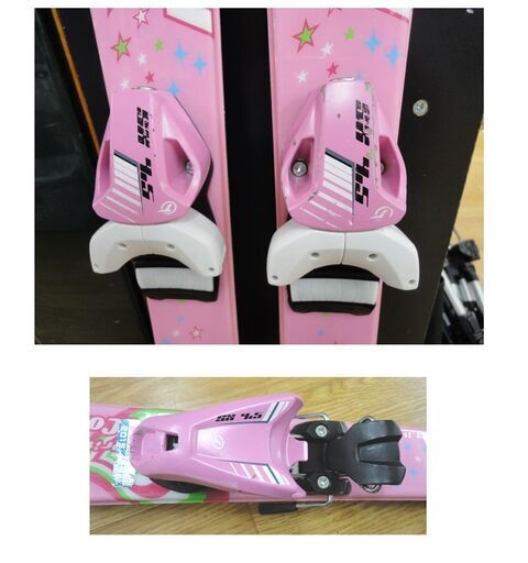 ピュアコンシャス　キッズスキー板110 3点セット ジュニアスキー 110cm ピュアコンシャス 板・ビンディング・ポール 3点