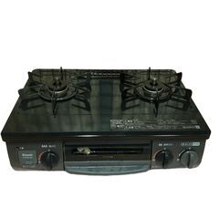 ☆中古￥8,800！Rinnai　2口ガスコンロ　家電　都市ガス　PT20N-BKL型　【BK006】