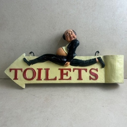 k1104507 ヴィンテージ風 サイン プラッケ TOILETS トイレ アメリカン雑貨 アメリカ 雑貨 店舗 看板 備品 案内 インテリア 現状品 中古品