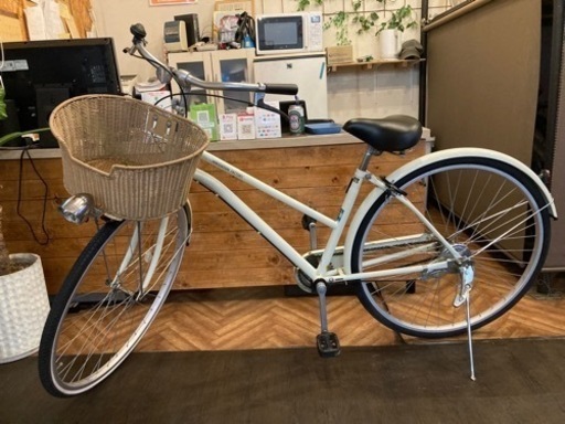 【チェーン新品！】LEDダイナモ　27インチ自転車　ホワイト