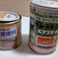 水性塗料つかいかけ　ウッディガード（メーブル）とキシラデコールエ...