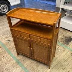 カリモク　KARIMOKU ラタン　藤　棚　キャビネット　カリモク家具