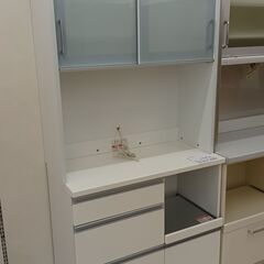 ★ジモティ割あり★  キッチンボード 食器棚 ホワイト W90×D46×H200 クリーニング済み TC014