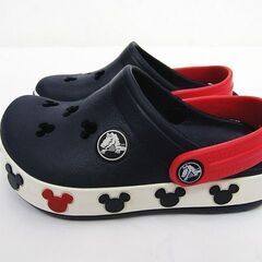  クロックス CROCS ディズニー ミッキーマウス サンダル  ネイビー×レッド.サイズ8/9 /15.5cm－16.0cm程度の画像