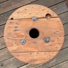 ⑲ガーデニングテーブル・小物置き/電線ドラム・ケーブルドラム・木製ドラムの画像