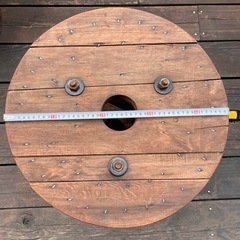 ⑲ガーデニングテーブル・小物置き/電線ドラム・ケーブルドラム・木製ドラムの画像