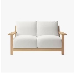 無印　フェザーポケットコイル、2シーター(1〜2人掛け用) (カバー付き)