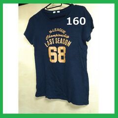 160　フロントプリントＴシャツ　ネイビー【配送可能】