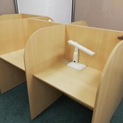 ３連結　衝立付き学習机（ブース型デスク） 椅子セット　作業机 多...
