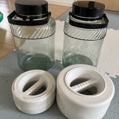 梅酒瓶2個と漬物石2個セット