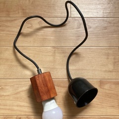 【あげます】ヤザワ　木製ペンダントライト八角柱　ダークウッドの画像