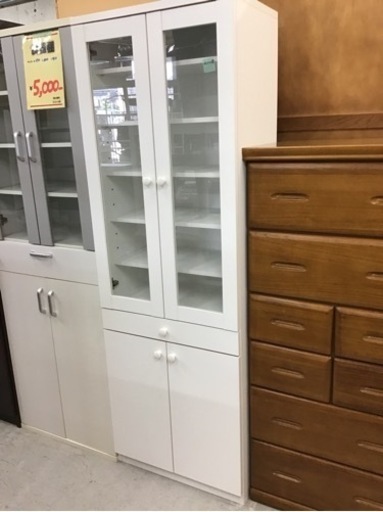 ●販売終了●食器棚　ホワイト　白　中古品