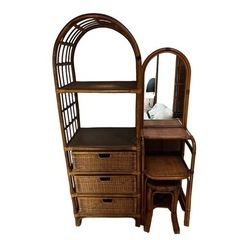 【ジ　1105-2】 籐家具　２つセット　収納棚と化粧台　ドレッ...
