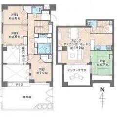 🌞🌀19.9帖の広々LDKマンション！南西向き角部屋につき日当り...