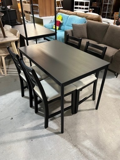 ☆残り1セット!!☆ 激安!! IKEA 4人掛け ダイニングテーブル＆チェア×4脚セット!! サンドスベリ