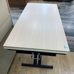 昇降デーブル 野田産業  ナチュラル 天板展開