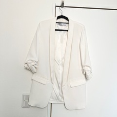 ZARA レディース 七分丈ジャケット XS オフホワイト