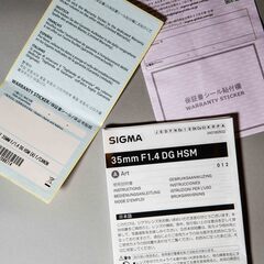 【新品】Sigma 35mm F1.4 DG HSM Art キヤノンEF シグマ Canon 広角　単焦点 箱・保証書付きの画像