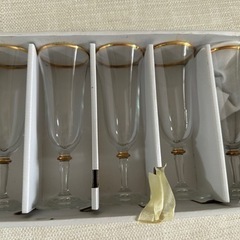 シャンパングラス(ガラス)5個セット