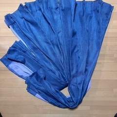 厚手カーテン ブルー 青 幅100cm 丈140cm 2枚セット