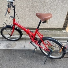 20インチ　折りたたみ自転車　赤