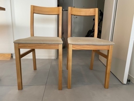【使用感有】無印良品　ダイニングチェア2脚セット