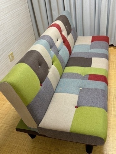 ソファー　三段階リクライニング有り　簡易ベット可