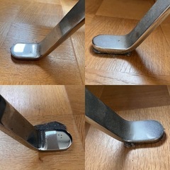 重量感のある四つ脚　強化ガラステーブルの画像