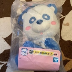一番くじ　AAAえーパンダ　ブルー　ぬいぐるみポーチ