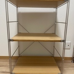 無印　ステンレスユニットシェルフ　オーク