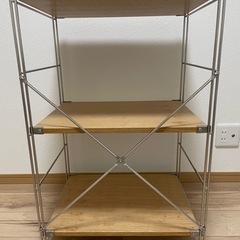 無印　ステンレスユニットシェルフ　オークの画像