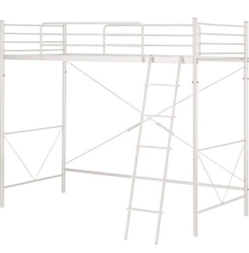 大幅値下げ　ロフトベッド　白　使用1年　フランスベッドマットレス付き