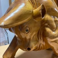 取引決まりました木彫りの牛(置き物)2の画像