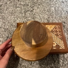 箱根寄木細工アクセサリーボックス&木の小物置きの画像
