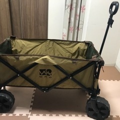 WAQ アウトドアワゴン オリーブ×タン (大型タイヤ/耐荷重150kg/自立収納/106L)