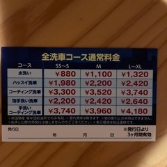 洗車半額券の画像