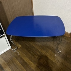 【終了】折りたたみローテーブル  猫足 ネイビー  座卓 一人暮...