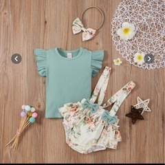 ベビーボディスーツ、ひまわりショーツ、ヘッドバンド(3点セット)の画像