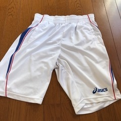 アシックス　ハーフパンツ  白　メンズ　L