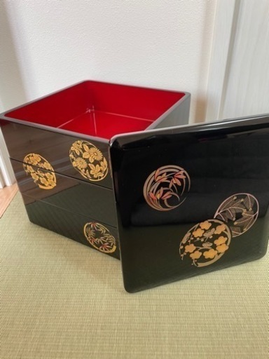 会津漆器の御重箱、未使用品