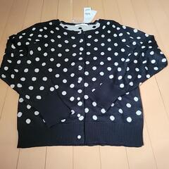 ドットカーディガン　黒　新品
