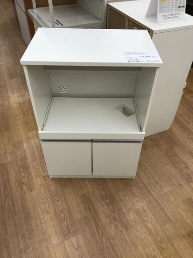 ★ジモティ割あり★  レンジ台 ホワイト H89×W60×D40 クリーニング済み KJ3453