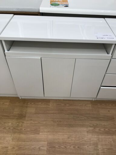 ★ジモティ割あり★  レンジ台 ホワイト H81×W89×D45 クリーニング済み KJ3454