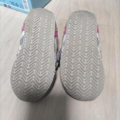お値下げ 箱あり キッズ スニーカー アシックス 15cm ピンク 紫 asics 子供 子ども 靴 スニーカー パープルの画像