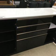 三幸ジャパン キッチンカウンター 160 レックスⅡ ブラック 食器棚